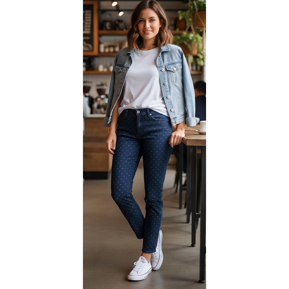 GAP 1969 Always Skinny Polka Dot Jeans